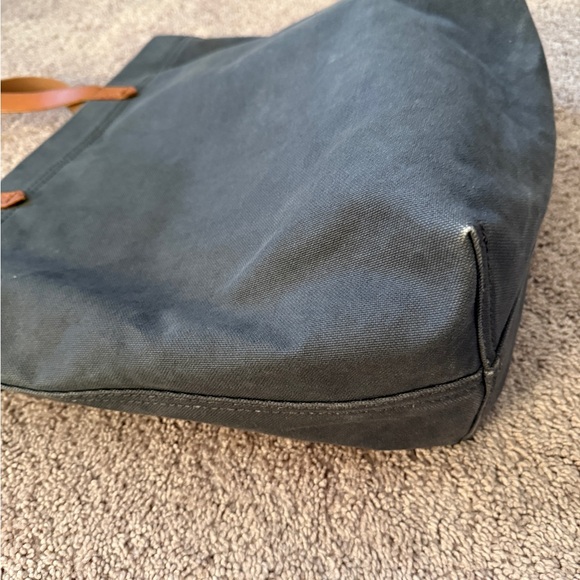 Madewell garment died Blue Canvas transport Tote with Tan Leather Handles - Picture 11 of 14